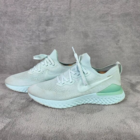 Womens Nike Mint Green Epic React Flyknit Running Shoes Athletic Sneakers 10 - Picture 3 of 8